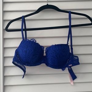 Blue lace bra